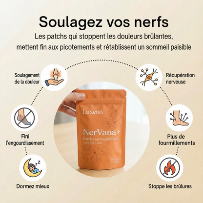 NerVana+® Patchs de Magnésium pour le Soulagement des Nerfs