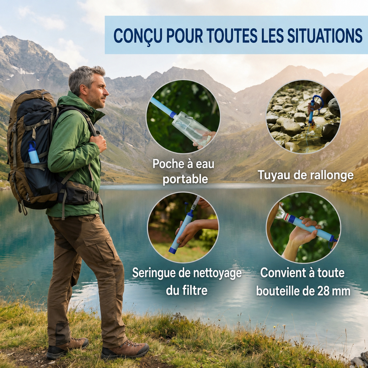 HYDRO-X1 Filtre à eau d’urgence (1.500 litres)
