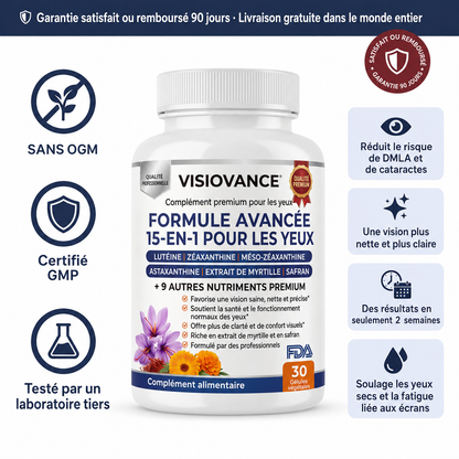 VisioVance Formule Avancée pour les Yeux 15-en-1