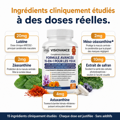 VisioVance Formule Avancée pour les Yeux 15-en-1
