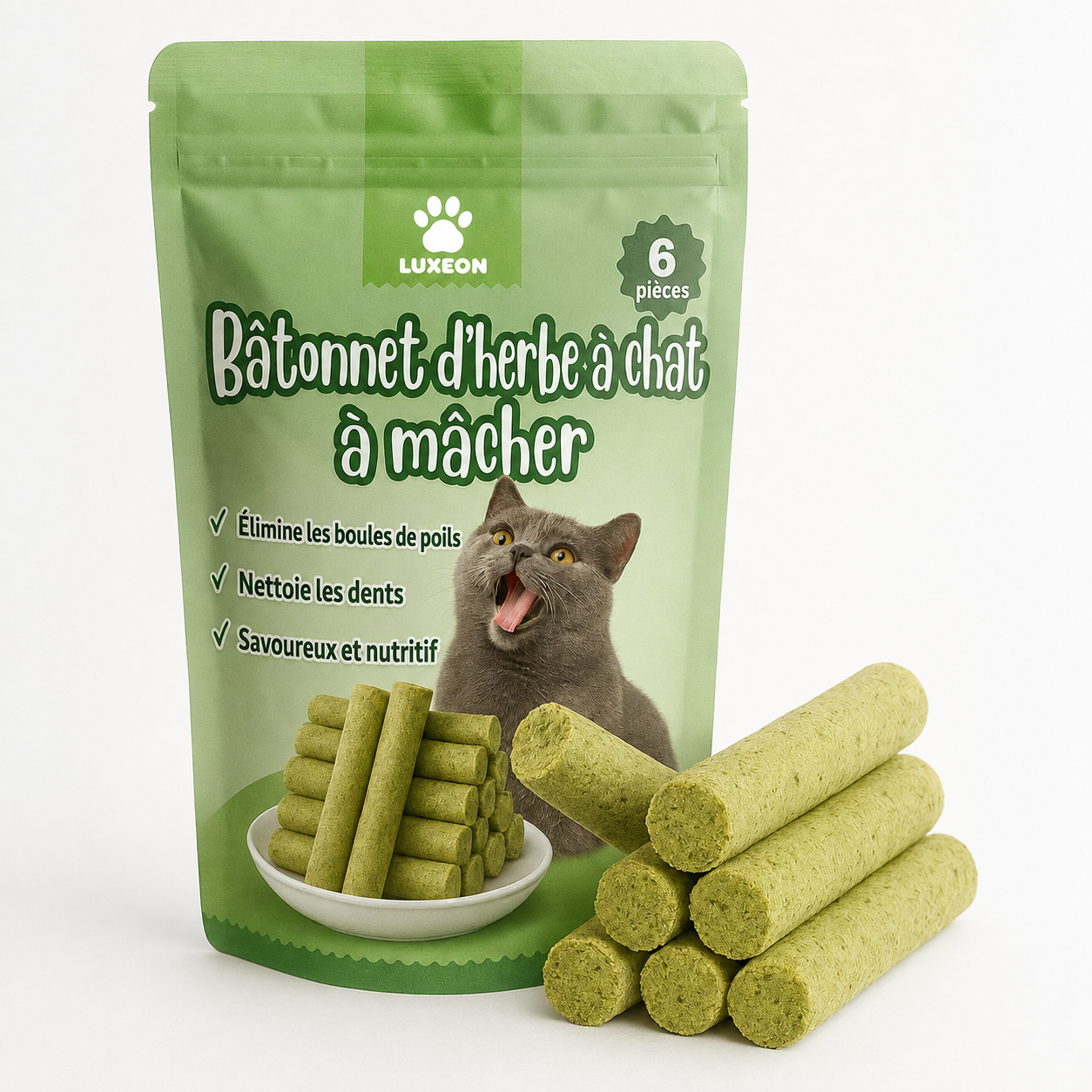 Bâtonnets de dentition à l’herbe à chat
