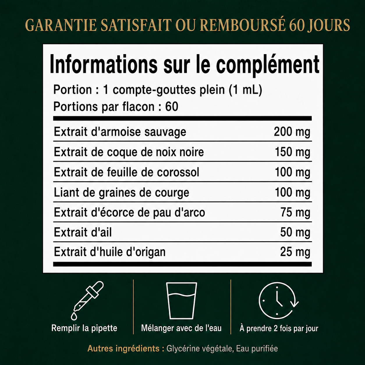 LUXEON Gouttes à base d’absinthe sauvage récoltée à la main