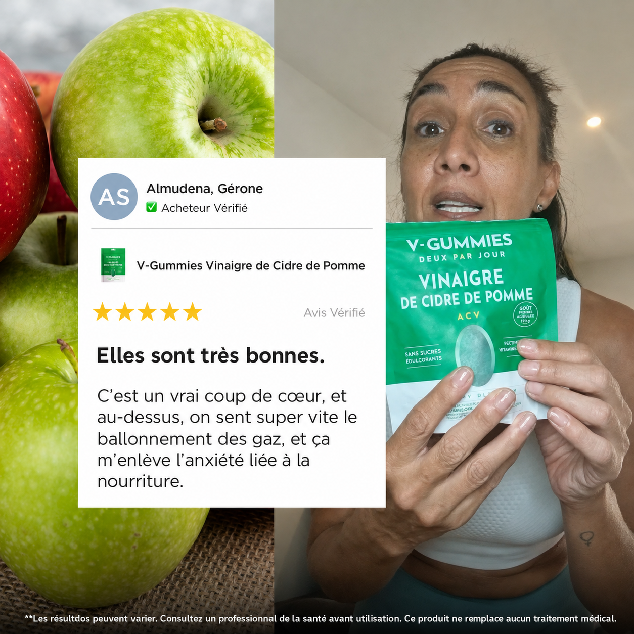 Vinaigre de cidre de pomme, vitamine C et pectine. Sans détour.