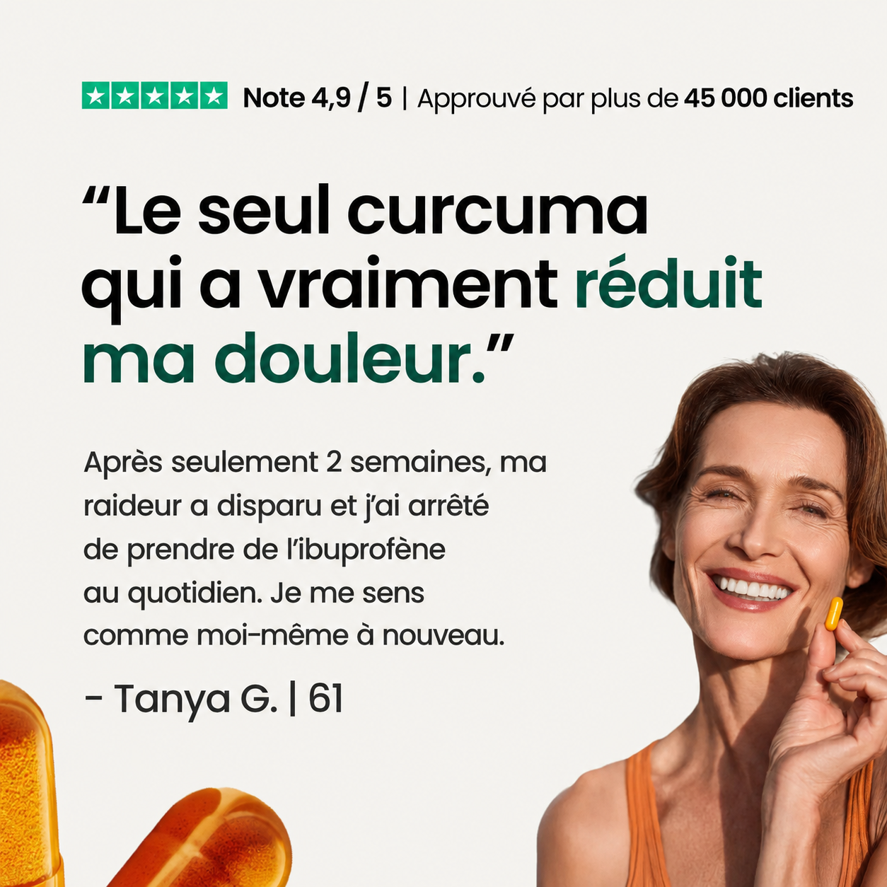 Capsules de curcumine de curcuma (1 000 mg)