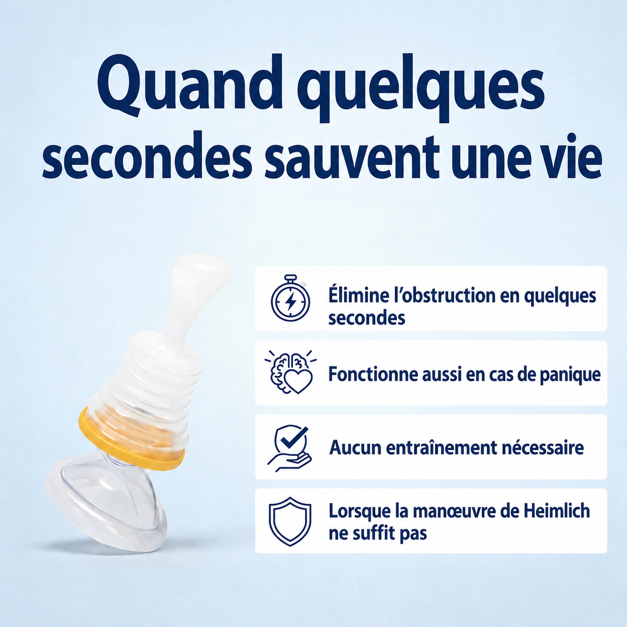 Dispositif anti-étouffement pour adultes et enfants