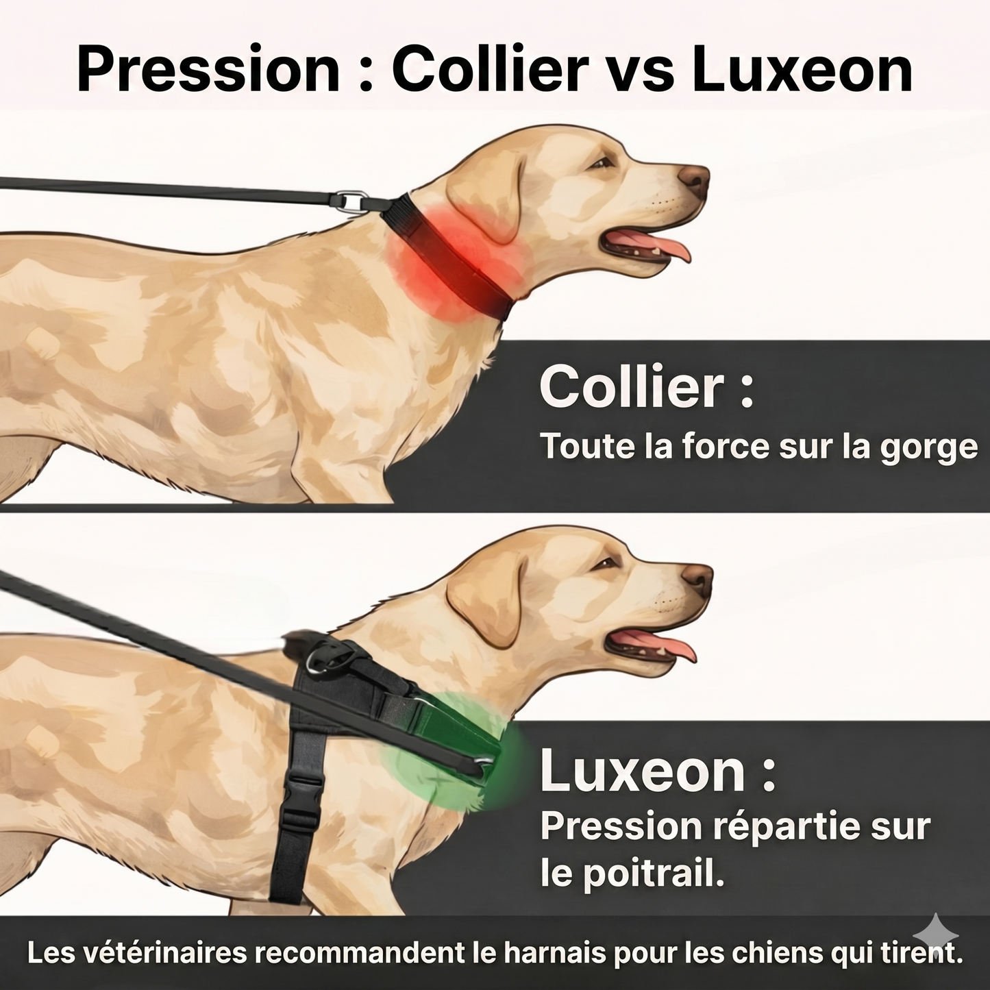 Harnais pour chien anti-traction Luxeon