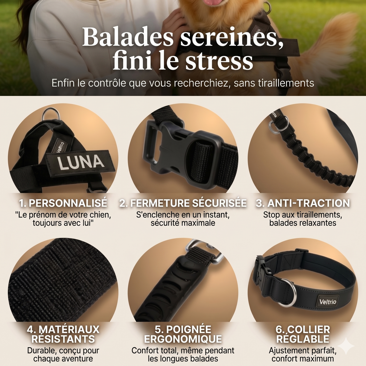 Harnais Luxeon™ – Stop aux tiraillements, contrôle total