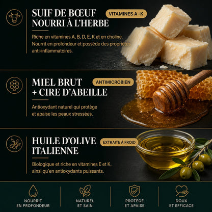 LUXEON | Baume au miel et au suif de bœuf nourri à l'herbe